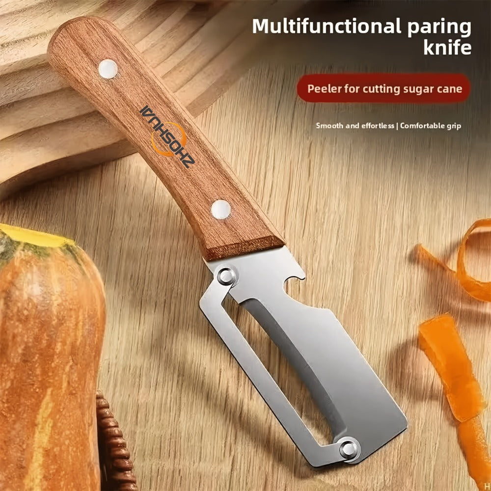 Fruit Peeling Knife Set 2pcs – Heavy Duty Stainless Steel Pineapple Eye Remover & Sugar Cane Rind Cutter, Multi-Purpose Kitchen Prep Tool for Home Canning, Fruit Platters & Gift Baskets