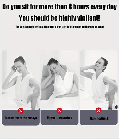 Hip & Lumbar Support Seat Cushion Ergonomic Memory Foam – Breathable High-Density Back Support Pillow for Office Chair, Car Seat & Long Sitting, Daily Use or Gift