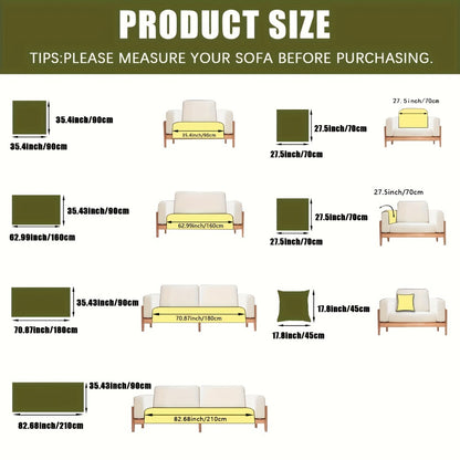 Chenille Ribbed Sofa Cover - Pet Friendly Non-Slip Machine Washable Soft Stretch Slipcover for 1-4 Seater Sectional Sofa Living Room Bedroom Office, 9 Colors