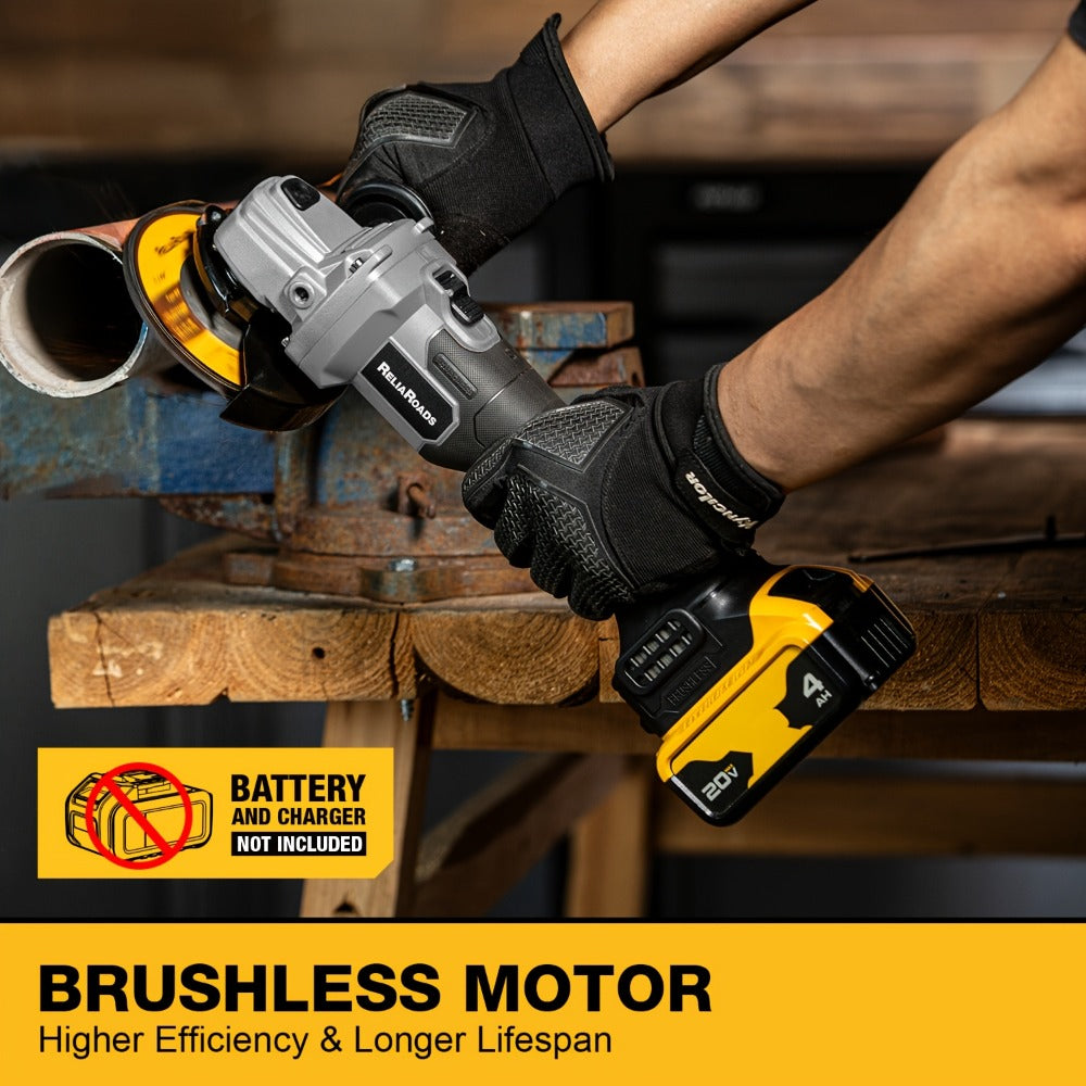 Brushless Angle Grinder for Dewalt 20V Battery - 4-1/2 Inch 9000 RPM with Grinding Wheels, Soft Start & Safety Brake for Grinding, Polishing & Carving