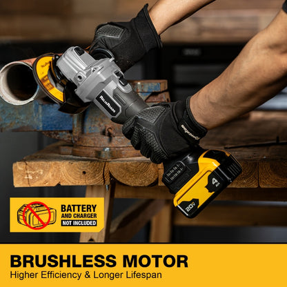 Brushless Angle Grinder for Dewalt 20V Battery - 4-1/2 Inch 9000 RPM with Grinding Wheels, Soft Start & Safety Brake for Grinding, Polishing & Carving