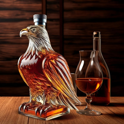 Eagle Shaped Whiskey Decanter with Wings Base – Elegant Animal Model for Home Bar Decor, Dining Table Centerpiece, Wine & Spirits Presentation, Collectible Gift for Special Occasions