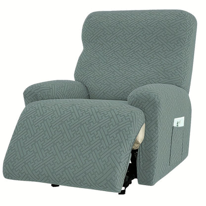 Stretch Recliner Slipcover with Pocket | All-Season 95% Polyester Spandex, All-in-One Recliner Chair Cover, Removable Washable Soft, Living Room Home Decor, 9 Colors