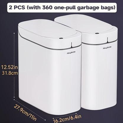 Automatic Sensor Trash Can Self-Emptying 3.8 Gallon with Drawstring Bags - Hands Free Infrared Smart Waste Bin for Bathroom Kitchen Bedroom Office Dorm Room