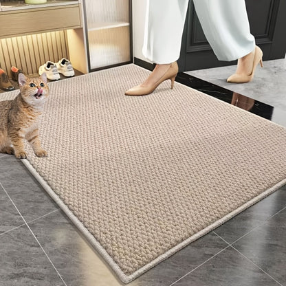Cat Scratch Resistant Bath Mat Non-Slip Absorbent Entryway Rug Imitation Sisal Floor Mat for Bathroom Doorway Mud Sand Removal Easy Clean 31.5x47.24 inch