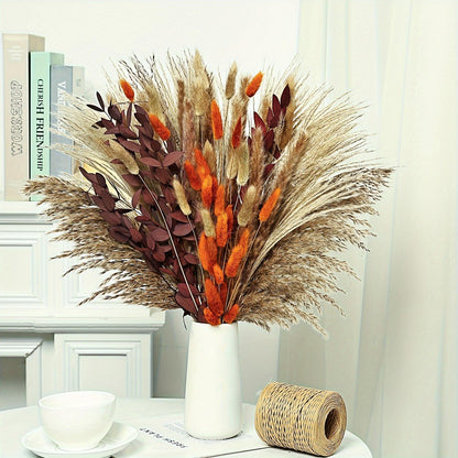 Artificial Pampas Grass Bouquet 72pcs – Bohemian Rustic Farmhouse Decor for Home Wedding Centerpiece Halloween Thanksgiving Valentine's Day Cafe
