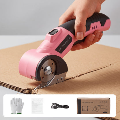 Electric Scissors Rechargeable Cordless - USB-C Charging, Battery Indicator, Portable Power Cutter for Fabric, Leather, Carpet & Cardboard, Handheld Electric Trimmer for Sewing, Crafting & DIY Projects