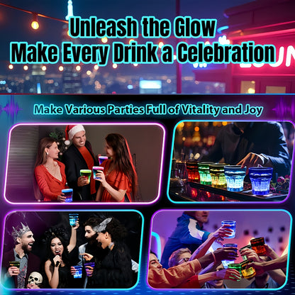 LED Light-Up Party Wine Glasses Set – 12 or 15pcs Glowing Plastic Cups with Colorful LED Lights for Birthday, Bar, Wedding, Holiday & Sports Events