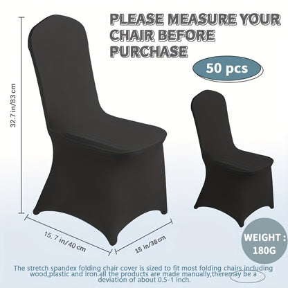 Spandex Chair Covers Bulk, Elastic Stretch Universal Fit Banquet Chair Protectors — Machine Washable Wedding Chair Covers for Weddings, Parties, Banquets & Events | Black & White | 30-150 Pack