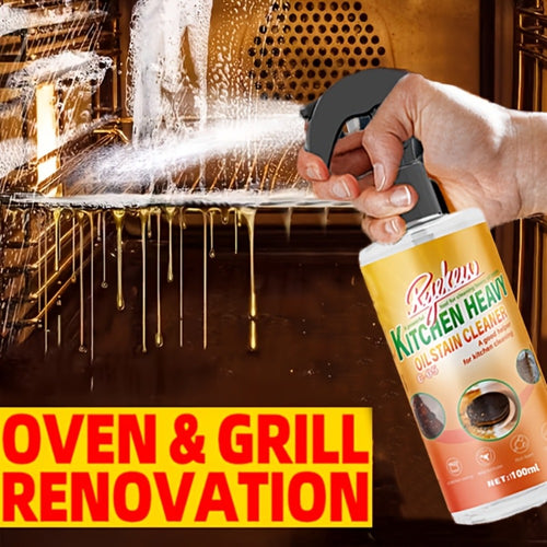 Kitchen Degreaser Spray 100ml (3.38oz), Heavy Duty Oven Cleaner & Grease Remover, Fume-Free Fast-Acting Formula for Stubborn Grease on Ovens, Stovetops, Pots, Pans, Cookware & Metal Surfaces