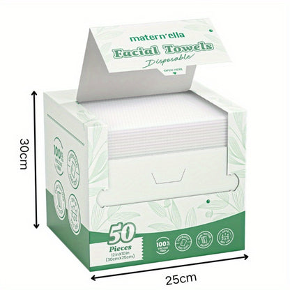 Disposable Face Towels Jumbo Ultra-Soft Extra Thick – Highly Absorbent Dry Wet Dual-Use Facial Wipes for Makeup Removal, Facial Cleansing, Spa & Travel, All Skin Types, 50 / 100 / 150 Sheets per Pack