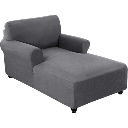Chaise Lounge Cover Stretch Slipcover Jacquard Fabric Chair Sofa Protector for Living Room Bedroom Machine Washable Multi-Color