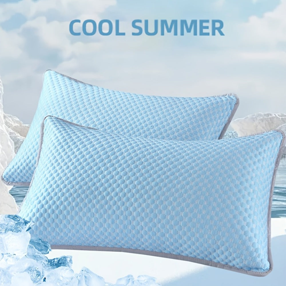 Cooling Pillow Cases 2-Pack 3D Ice Bean Texture – Soft Polyester Pillowcases for Summer | Machine Washable | Cool Sleep Bedroom Pillow Covers | 18.9" x 29.13" | No Insert