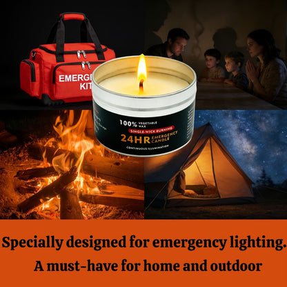 Long Burning Candles 4 Pack 96 Hour Burn Time Unscented Soy Palm Wax Candles in Metal Tins 80g Each Emergency Candles for Power Outage Camping Hiking Indoor Outdoor Holiday Decor Halloween Christmas