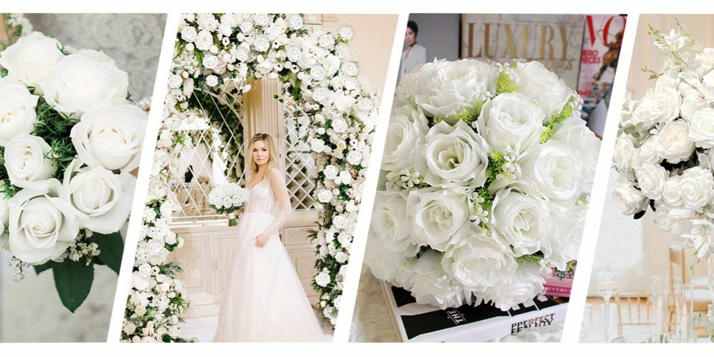 Artificial Roses Bulk with Long Stems – Real Touch Velvet Fake Flowers for Wedding Bouquet, Bridal Centerpiece, Valentine's Day, Mother's Day, Home Decor (50/100pcs, Multi Colors)