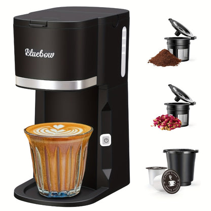 Single Serve Coffee Maker 3-in-1 – Hot & Iced Coffee Machine Compatible with K-Cup Pods, Ground Coffee & Tea, 6-12 oz Brew Sizes, Iced Tea Maker, Compact Countertop Brewer – Black (CM6080/CM6070)