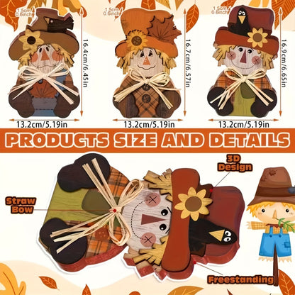 Halloween Autumn Tiered Tray Decor Set 3pcs Rustic Farmhouse Pumpkin Signs