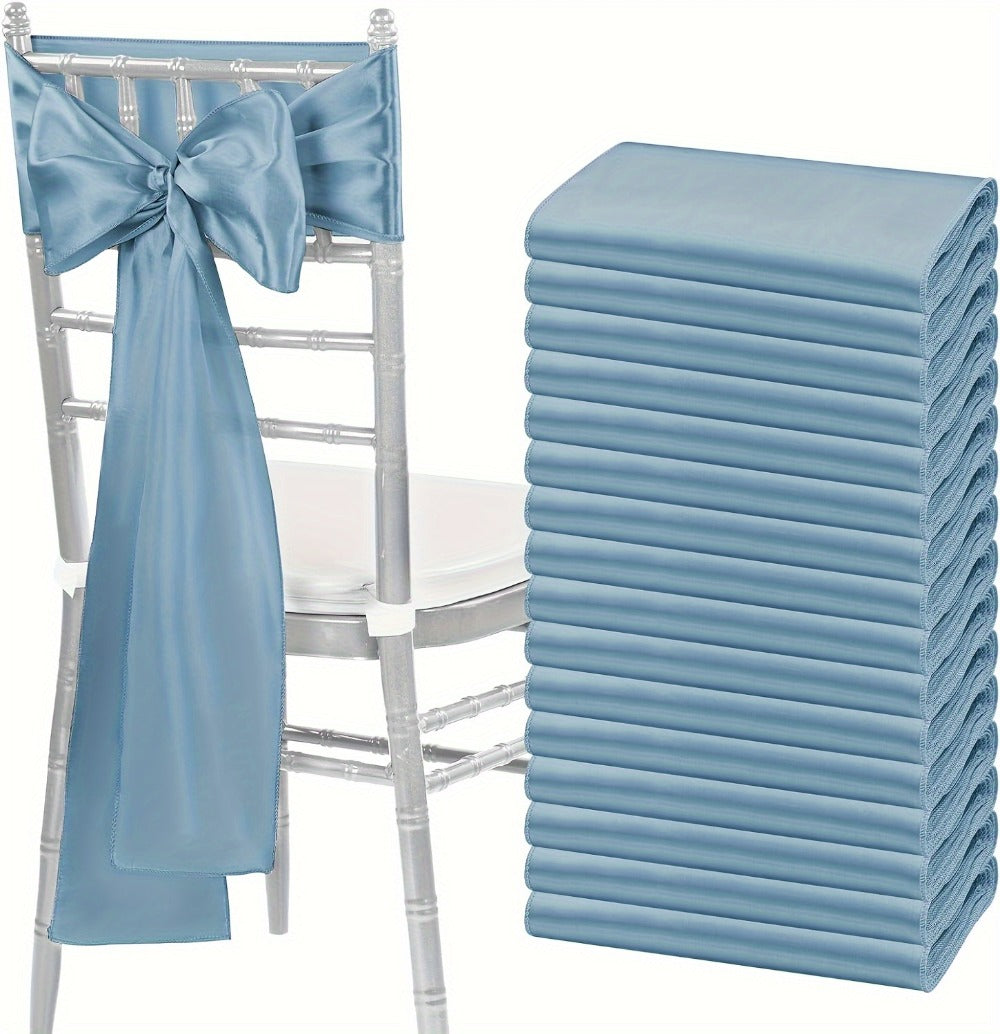 100pcs Satin Chair Sashes Bows for Wedding Banquet Party Event Decoration – 13 Colors, 18×275cm