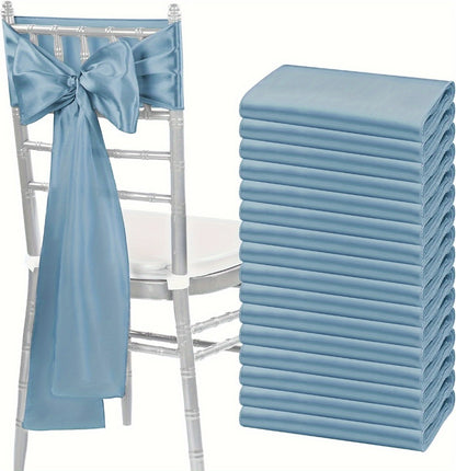100pcs Satin Chair Sashes Bows for Wedding Banquet Party Event Decoration – 13 Colors, 18×275cm