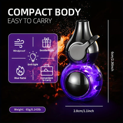 Torch Lighter Windproof Refillable Butane Aluminum Alloy Mini Portable Flashlight Lighter Rocker Ignition Transparent Gas Window Candle Campfire Camping Gift Black Orange White