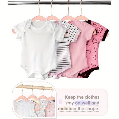 Baby Hangers Pink Velvet Non-Slip Nursery Closet Kids Clothes Hangers with Size Dividers for Infant Toddler Girls Boys 50/30pcs