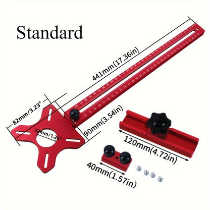 Circle Cutting Jig 3-in-1 Woodworking Router Fixture Expandable 3.54 to 24 Inch Diameter Adjustable Slotting Positioning Tool for Precision Circular Hole Milling DIY Professional