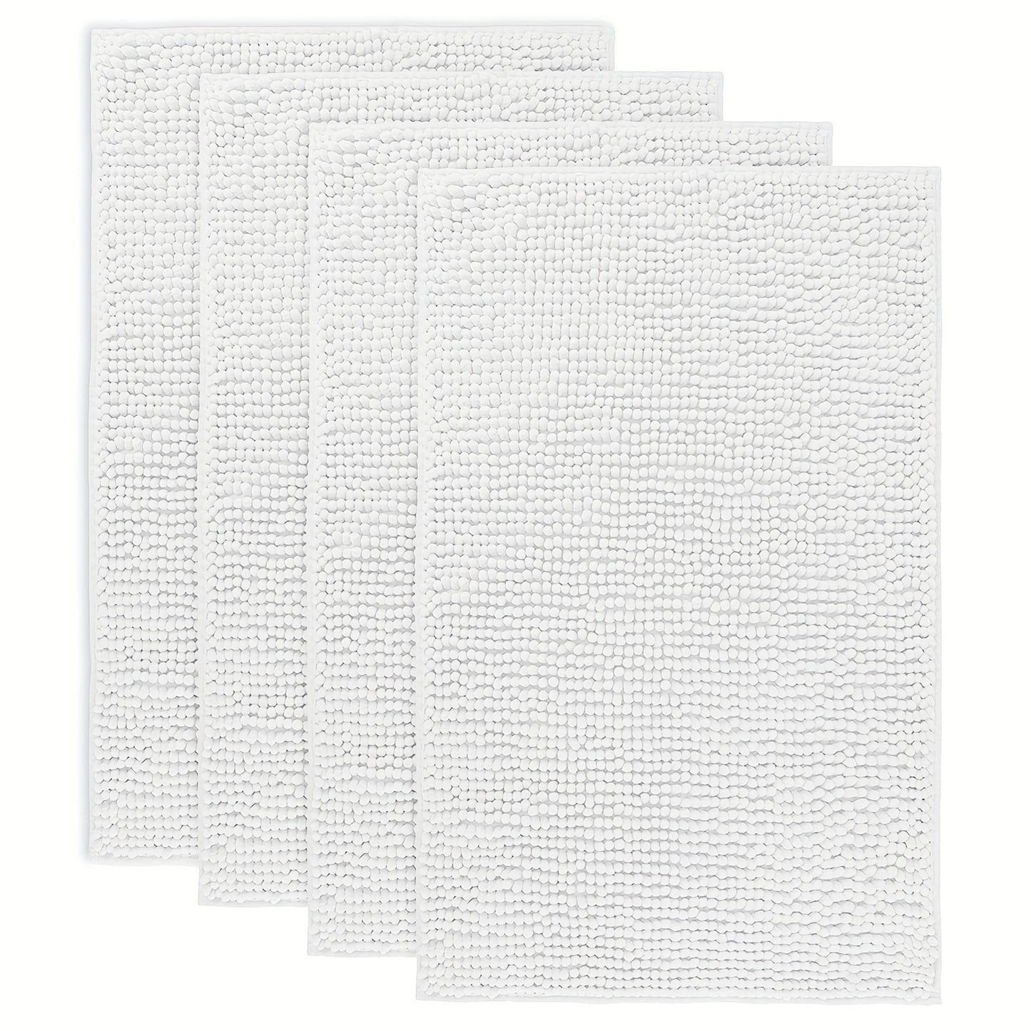 Chenille Bath Rug Extra Thick Soft Absorbent Non-Slip Bathroom Mat Machine Washable, Multiple Sizes & Colors