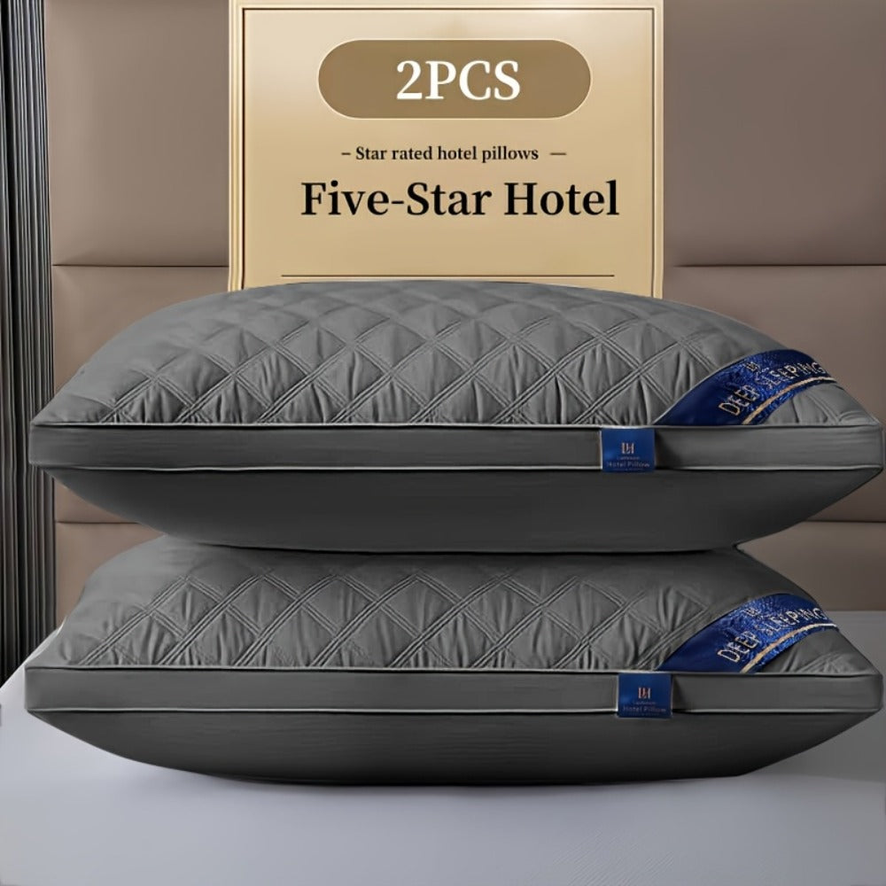 Queen Size Pillows for Side Sleepers – 800g Heavyweight Hotel Collection, Hypoallergenic Down Alternative, Ultra-Plush & Resilient, Machine Washable 20x30 Inches – Available in 1, 2 & 4 Pack (White/Gray)