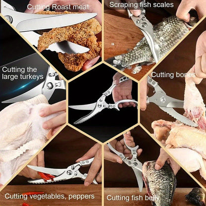 Kitchen Knife Set 3/7pc Professional Chef Knife Set with Butcher Boning Scissors | Stainless Steel Cooking Knives for Home Hotel Camping