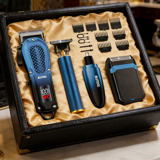 Electric Hair Trimmer & Beard Shaver Set for Men - Professional Rechargeable Hair Clipper with LED Display, All-in-One Grooming Kit for Daily Use, Home Barber & Gift for Men - Multiple Colors