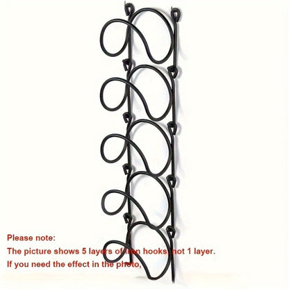 Wall Mounted Towel Rack with Hooks 6pcs Iron Hanging Rack Set Multi-Layer Wall Storage Organizer for Bathroom, Bedroom & Kitchen – Easy Install, Clothes & Towel Hanger