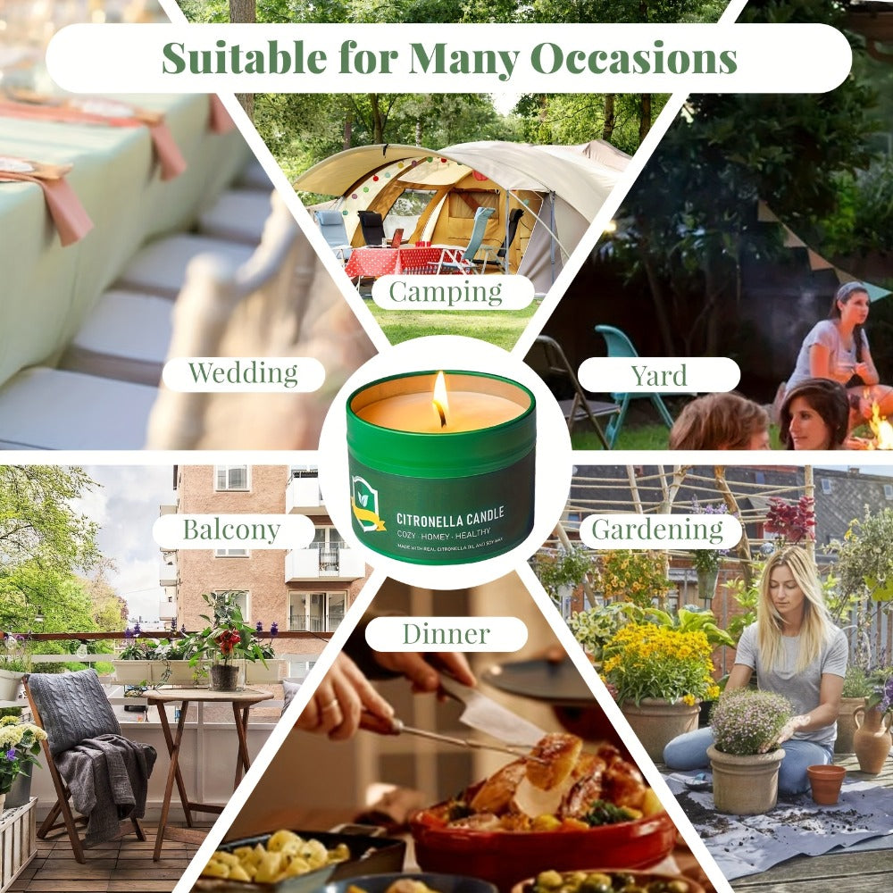 Citronella Candles Outdoor 6-Pack 4.4oz Each – 150 Hours Long Burning, Mosquito Repellent Candles Set for Camping, Patio, BBQ, Garden, Yard, Deck & Lanai – Father’s Day Gift Idea