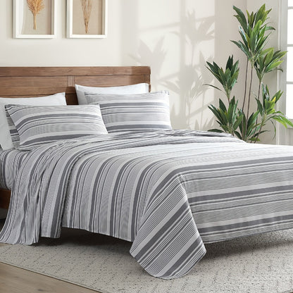 Bed Sheet Set Deep Pocket Soft Microfiber - Fitted Sheet Flat Sheet & Pillowcases Twin Full Queen King - Cooling Breathable Fade Resistant Sheets for Daily Use Dorms Guest Rooms