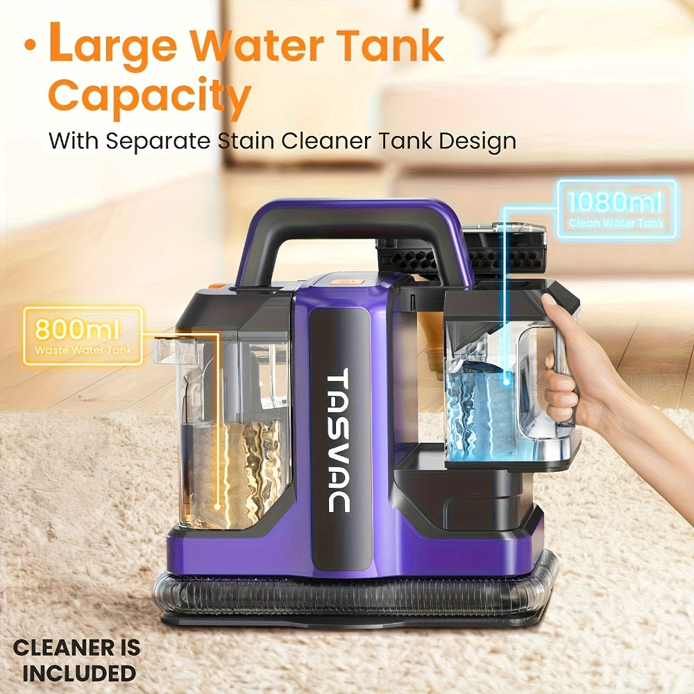 Portable Carpet Cleaner Deep Cleaning Machine with Dual Brushes Powerful Spray for Upholstery Stairs Car Seats Tough Stain Removal