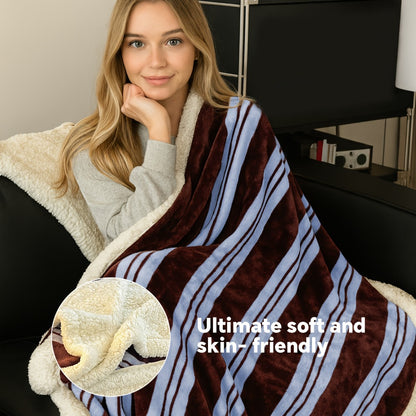 400-450gsm Heavyweight Flannel Blanket – Thick Warm Woven Throw for Bed, Sofa & Bedroom, Machine Washable, 16 Patterns, 4 Sizes