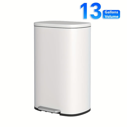 Stainless Steel Trash Can with Pedal & Removable Inner Bucket Fingerprint-Proof Kitchen Garbage Can with Hinged Lid – 5L / 30L / 50L / 13 Gallon for Kitchen, Home & Office