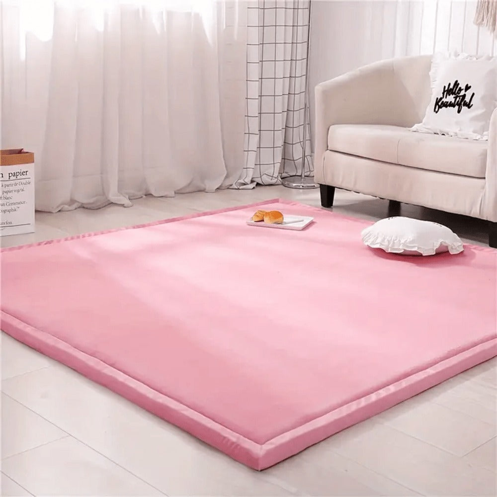 Memory Foam Area Rug Tatami Mat Non-Slip Coral Velvet Floor Mat for Living Room Bedroom Kids Playroom Yoga — Multiple Sizes & Colors