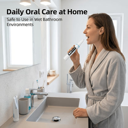 Electric Toothbrush Kit with LED Light & 5-Mode Adjustment – 3 Brush Head Accessories, Deep Cleaning Oral Care Set for Home Use, Great Gift for Mother's Day, Father's Day & Birthdays