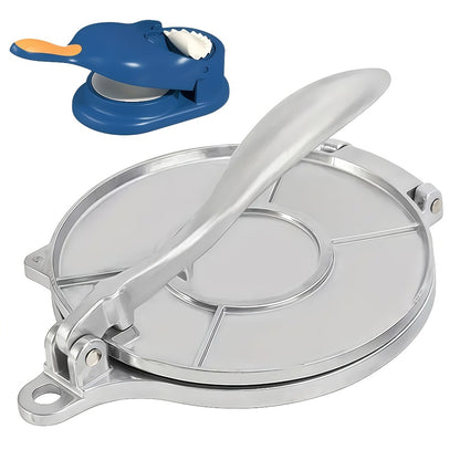 Tortilla Press & Dough Press – 6.5 & 8 Inch Professional Tortilla Maker for Flour & Corn Tortillas, Roti, Quesadilla, Dumpling Wrapper, Flatbread – Heavy Duty Cast Iron Style Kitchen Tool