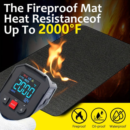 Grill Mat Fire Resistant BBQ Pad – Oversized Under Grill Mat 2000°F Heat Resistant, Waterproof Oil-Resistant Deck Protector for Outdoor Grilling, Fireplace & Fire Pit – 60x48, 72x39, 76x51 Inches