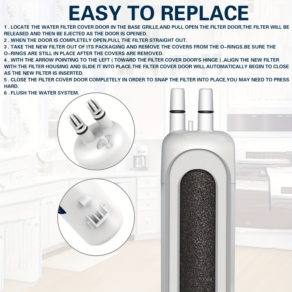 Refrigerator Water Filter 5-Pack Compatible with GlacialPure GP001 EDR1RXD1 W10295370 WHR1RXD1 KAD1RXD1 P8RFWB2L P4RFWB P5WB2L – Replacement Filter for Whirlpool Kenmore KitchenAid Maytag Amana