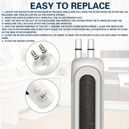 Refrigerator Water Filter 5-Pack Compatible with GlacialPure GP001 EDR1RXD1 W10295370 WHR1RXD1 KAD1RXD1 P8RFWB2L P4RFWB P5WB2L – Replacement Filter for Whirlpool Kenmore KitchenAid Maytag Amana