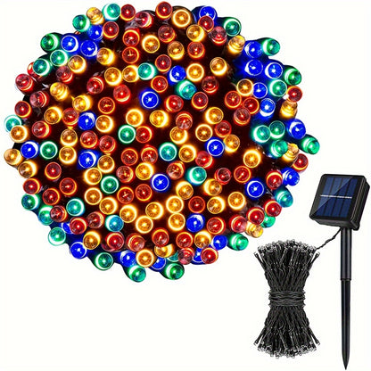 Solar LED Fairy String Lights IP65 Waterproof – 40FT or 80FT with 8 Lighting Modes for Independence Day, Christmas, Wedding, Garden & Yard – White, Warm White, Multi Color, Purple, Orange & Blue