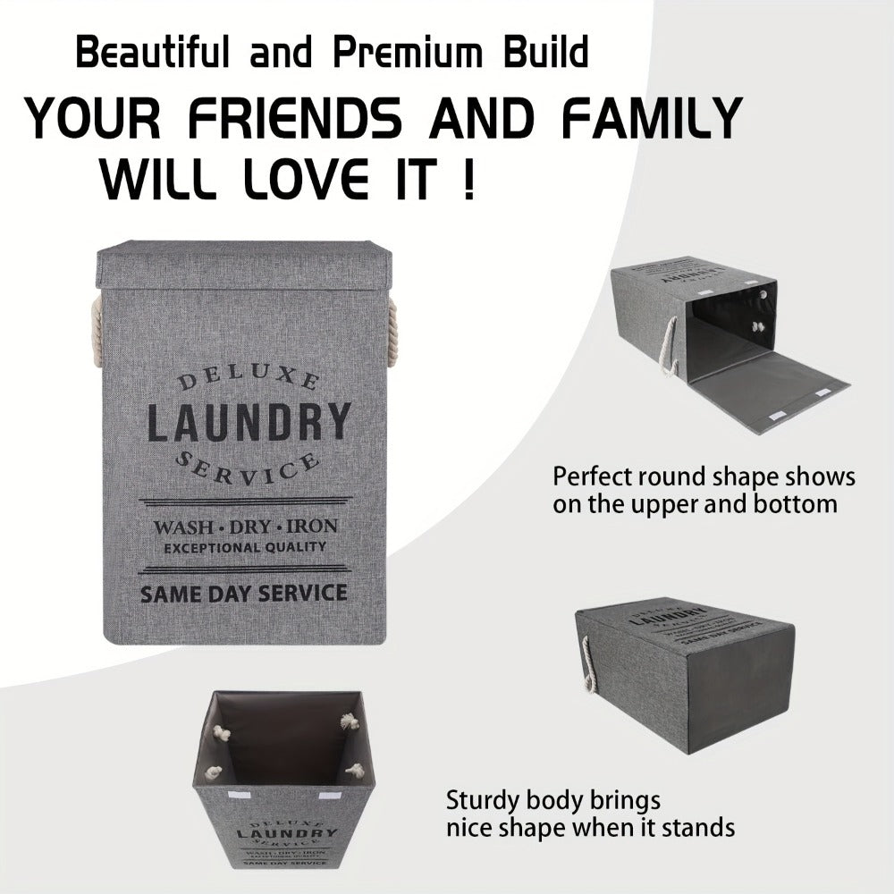 Collapsible Laundry Hamper with Lid – 22.45 Gallon Large Foldable Laundry Basket Bin for Clothes, Bedroom Organizer & Toy Storage – Black, Gray, 1-Pack & 3-Pack Options