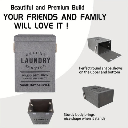 Collapsible Laundry Hamper with Lid – 22.45 Gallon Large Foldable Laundry Basket Bin for Clothes, Bedroom Organizer & Toy Storage – Black, Gray, 1-Pack & 3-Pack Options