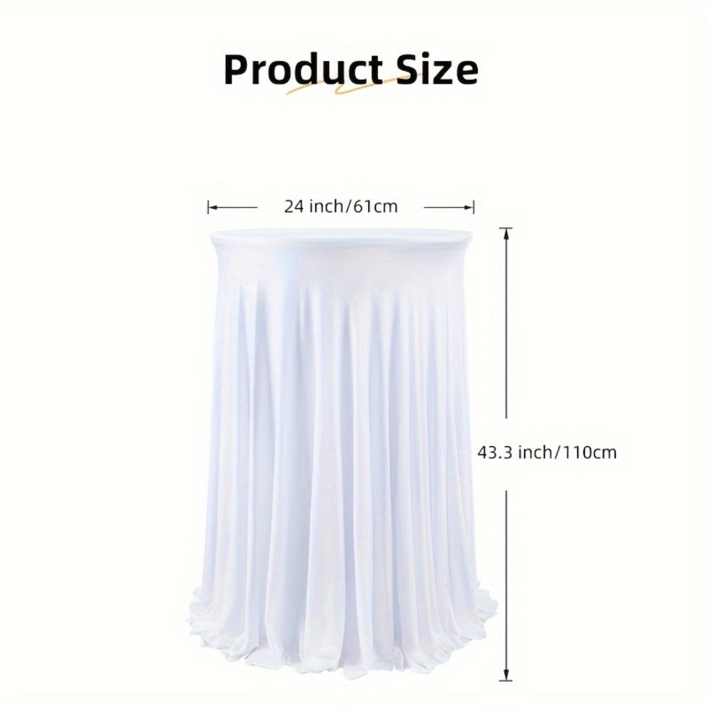 Spandex Cocktail Table Cover Round Stretch Tablecloth for Party Wedding Banquet – Elastic High Top Table Cloth Fitted Cover for Events, Birthdays, Hotels, Outdoor Picnic, Exhibition