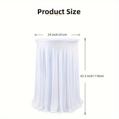 Spandex Cocktail Table Cover Round Stretch Tablecloth for Party Wedding Banquet – Elastic High Top Table Cloth Fitted Cover for Events, Birthdays, Hotels, Outdoor Picnic, Exhibition