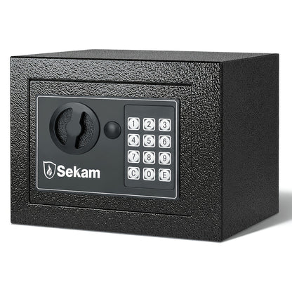 Fireproof Home Safe Box with Digital Keypad and Key Lock Heavy Duty Steel Security Safe for Money Documents Valuables Jewelry Passports 0.23 0.8 1.5 2.2 Cubic Feet Multiple Colors with Cash Bag