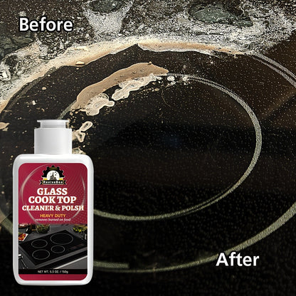 Ceramic Stove Cleaner Gel – Fast-Acting Stovetop Cleaner Removes Burnt-On Grease & Stains Without Scratching, Non-Toxic Non-Irritating Formula for Glass Ceramic Cooktop, Kitchen Cleaning Essentials
