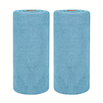 Microfiber Cleaning Cloths 100 Pack Reusable Washable Tear-Away Towel Roll 12x12 – Absorbent Rags & Dishcloths for Kitchen, Bathroom, House & Car Detailing